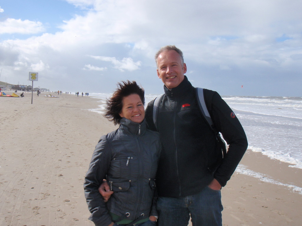 At the beach in north Holland. Gaby and Renko