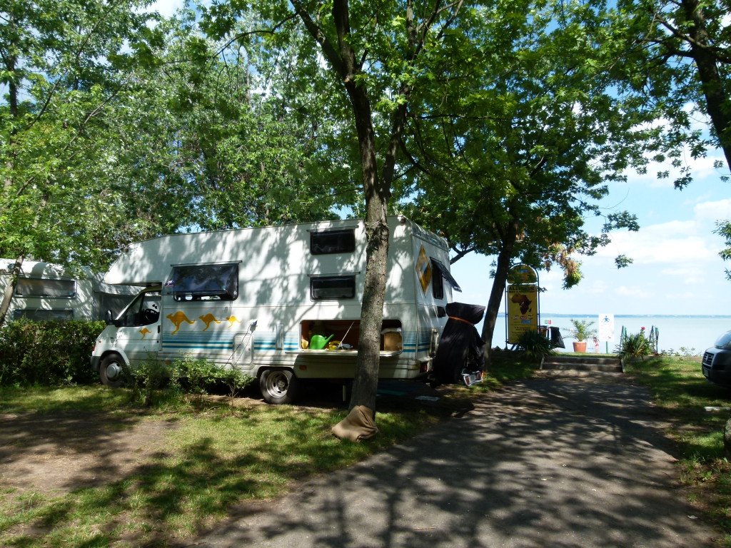 In Hungary at Lake Balaton, Smallish sites but right next to the lake.