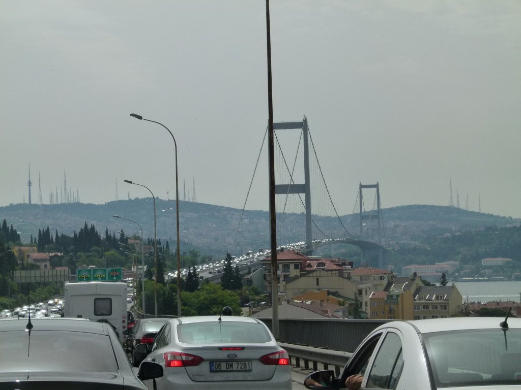 The crazy traffic as we left Istanbul. It took awhile before we reached the other side.