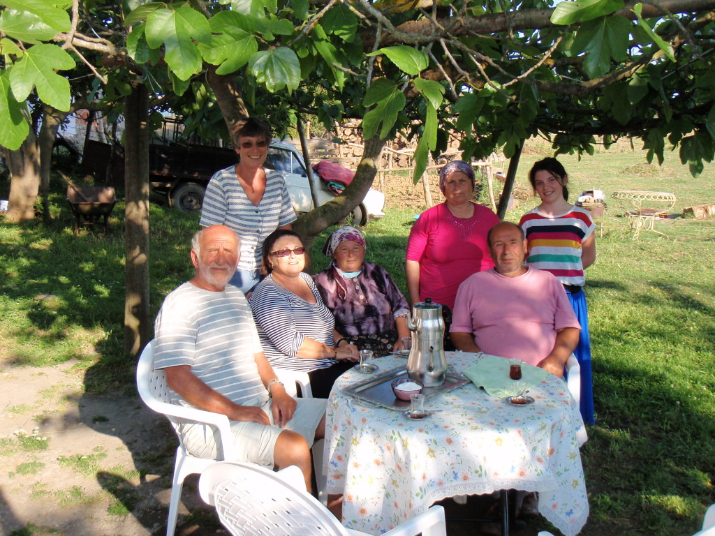 Clyde. Anna, Jenny and our hospitable Turkish family near Sinop.