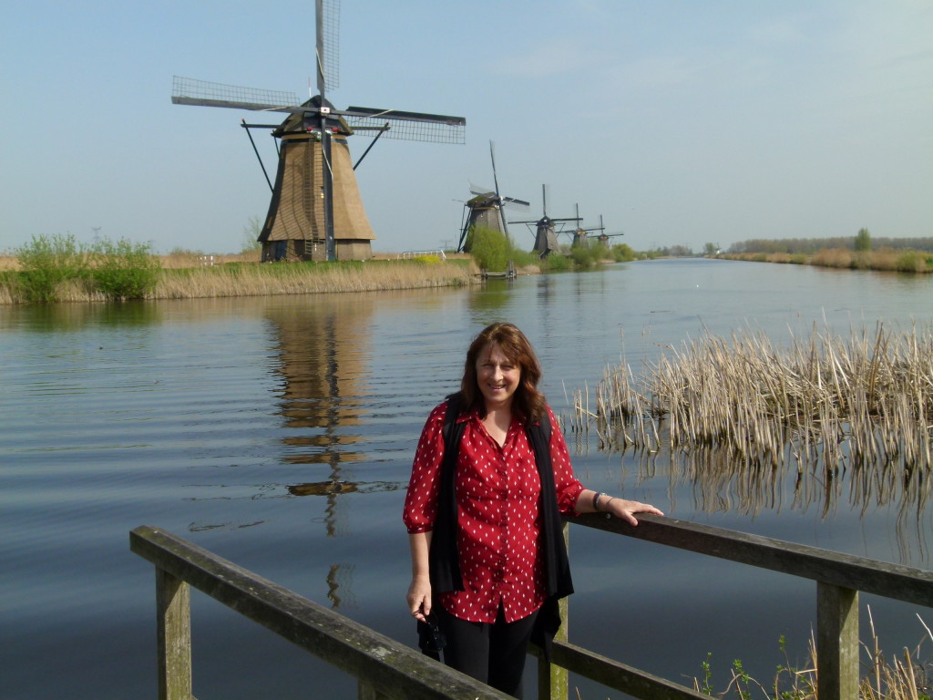 Lori at the Kinderdijk.