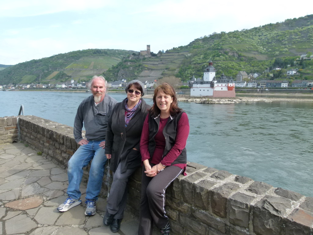 Our party of three sitting next to the Rhine. Photo taken by an American who lived in Adelaide for a year. [small world!]