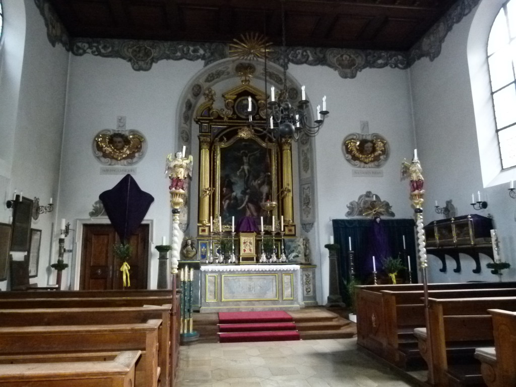 inside the church at the Fuggerei