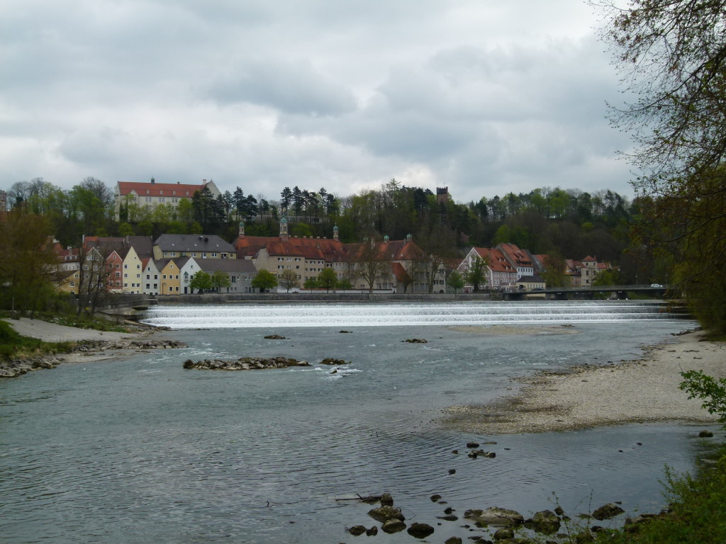 Looking across the river Lech to the town of Landsberg.