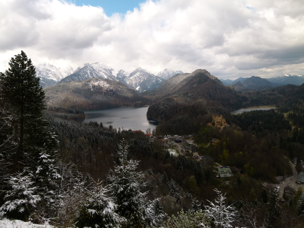 View looking down at the valley below. 