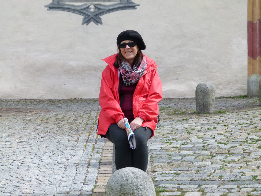 Lori in the courtyard. 