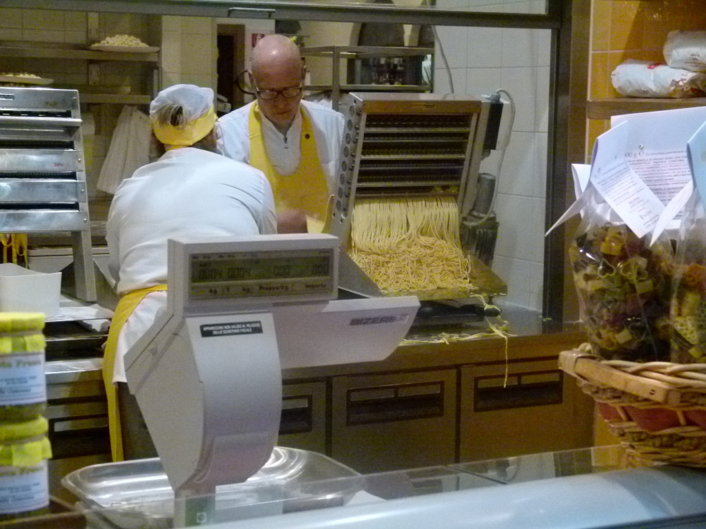 pasta making in the market