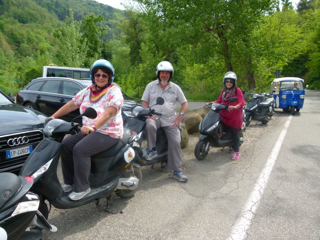 Here we are on our scooters just before our lunch spot.