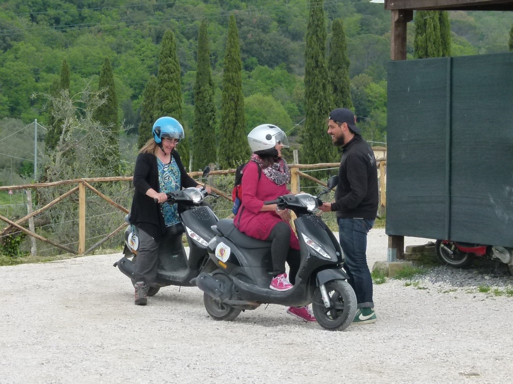 Lori being chatted up by Steve our tour guide.