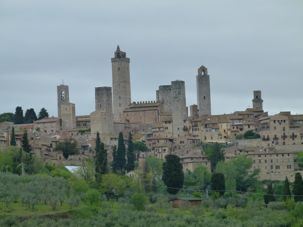 View from the road of San Gimignano.