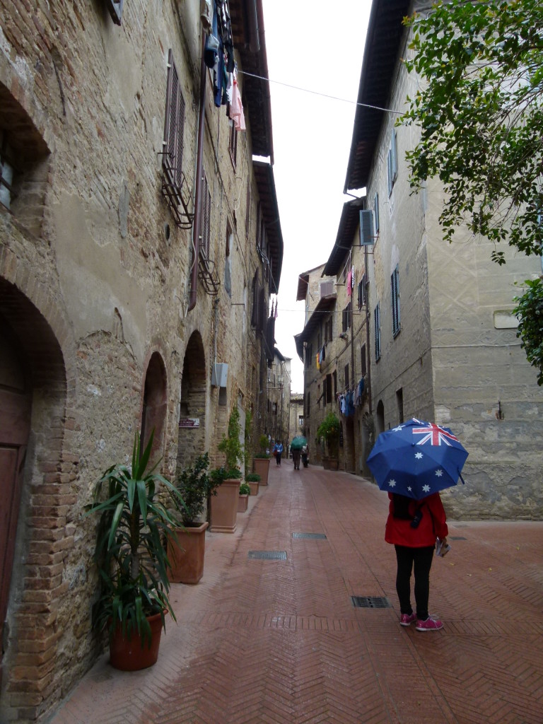 It was a rainy day as you can see by the umbrella.