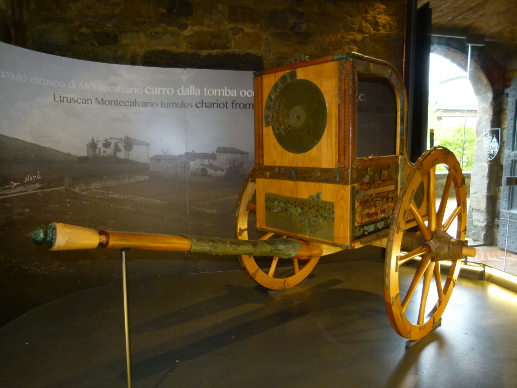 Chariot in the museum from the Etruscan period.