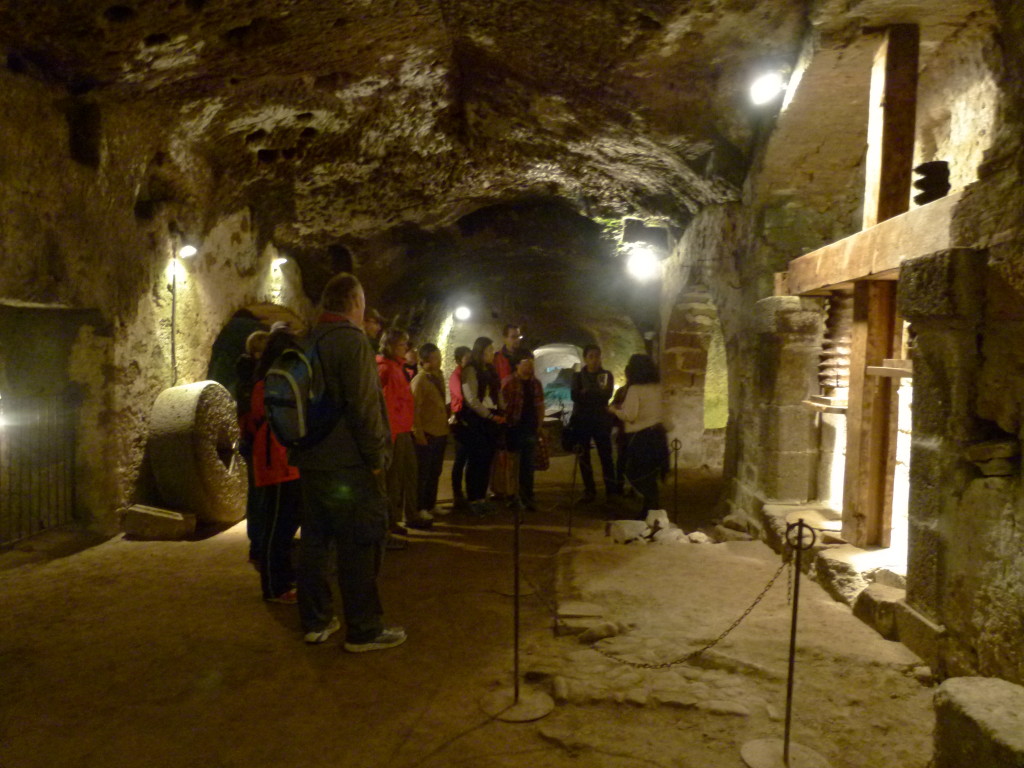 Our tour group exploring the caves.