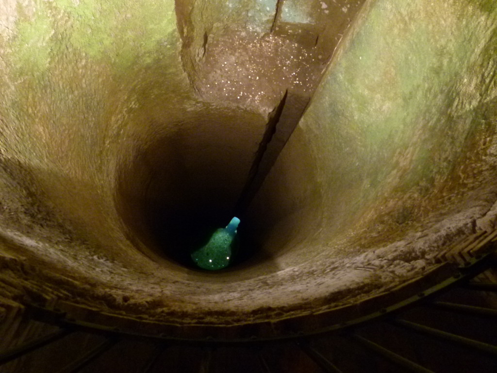 A view down into a well we visited. Interesting underground museum.