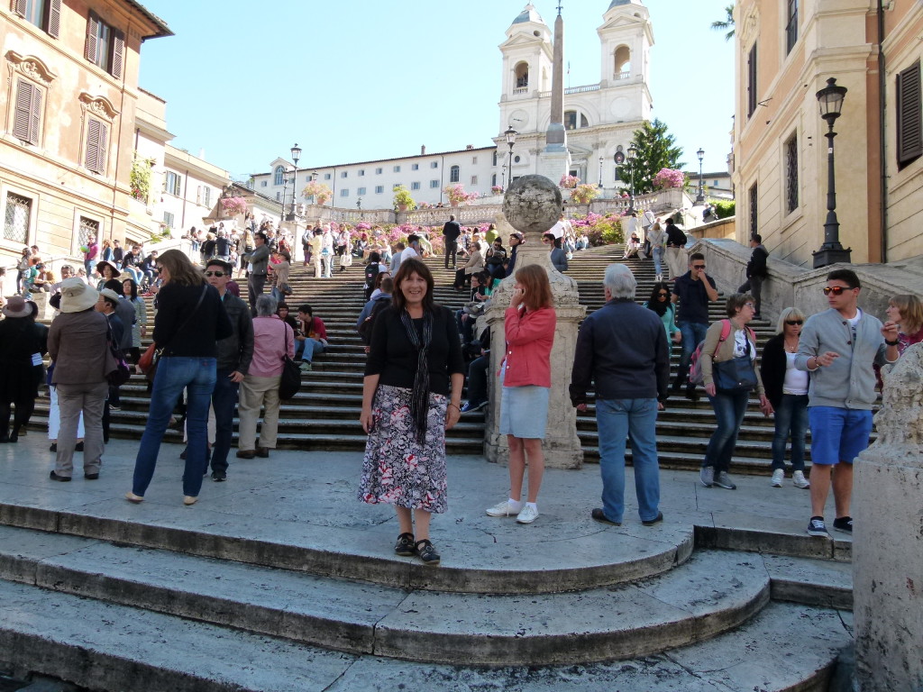 Lori on the Spanish Steps.