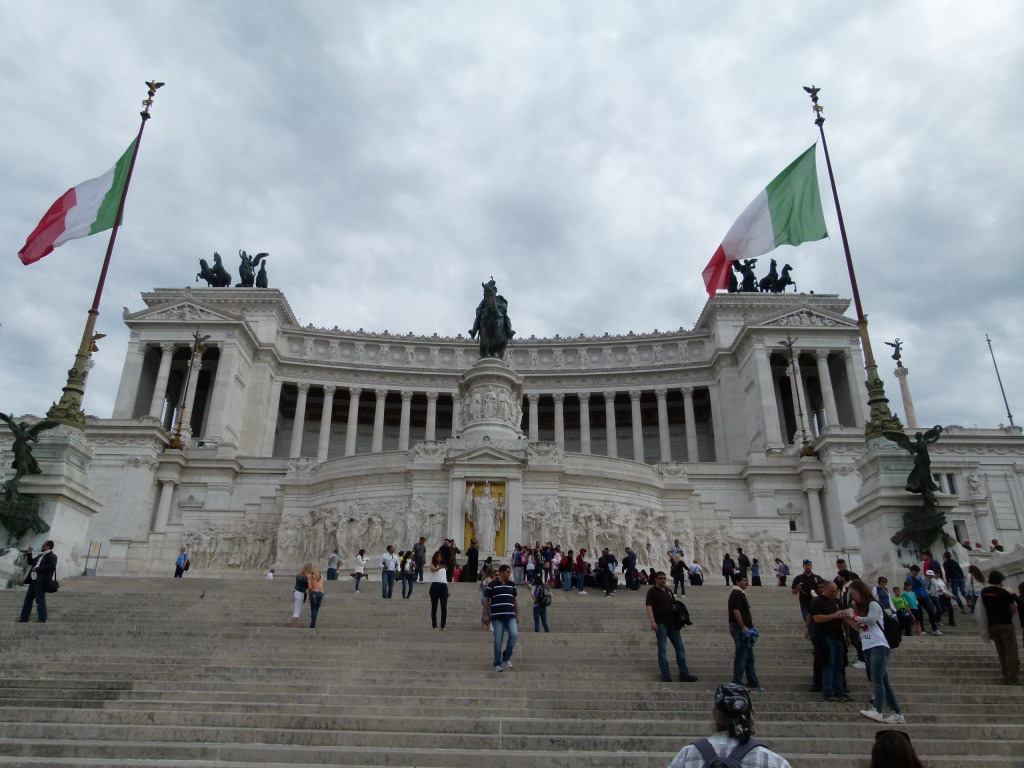 Monument to the first king of Italy, described by lonely planet as a big set of false teeth.