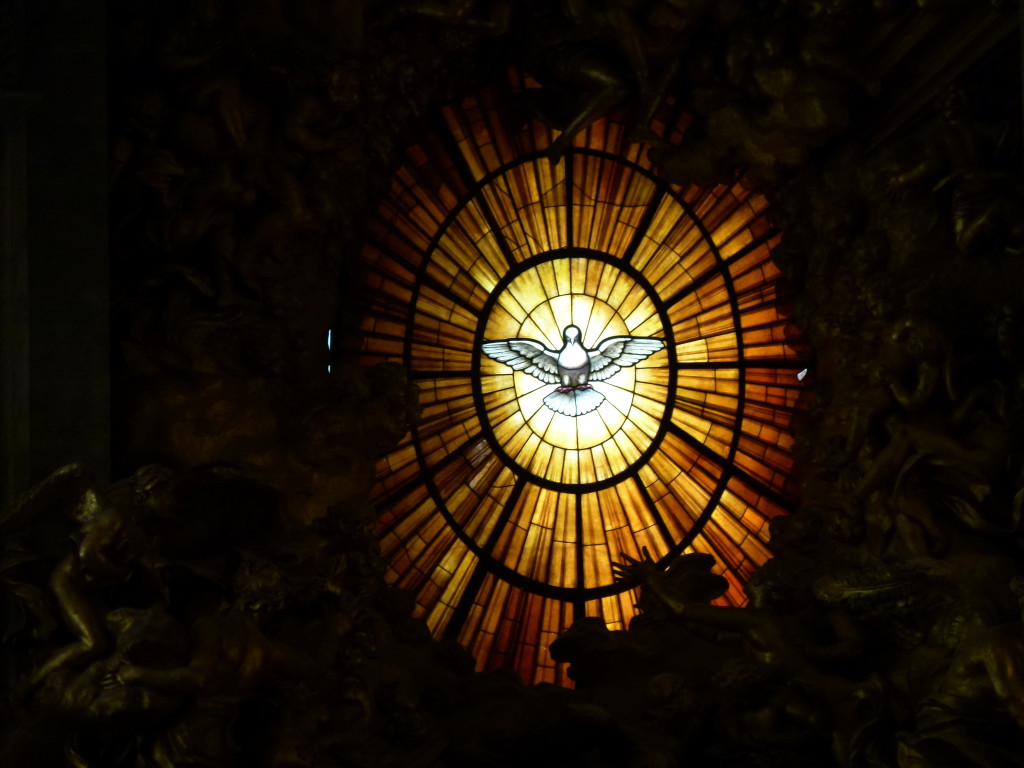 St Peters Basilica, Dove of Peace stained glass.