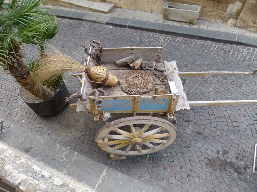 A carriage in one of the streets. A symbol of Sicily. 