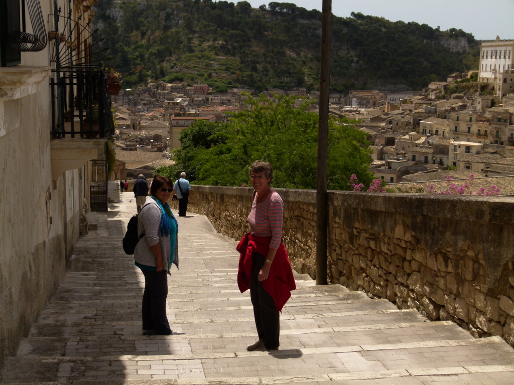 First we went up the the top of the town and now we are going to the main street which is where the chocolate shops are. We were having plenty of step exercise to prepare us for chocolate eating. 