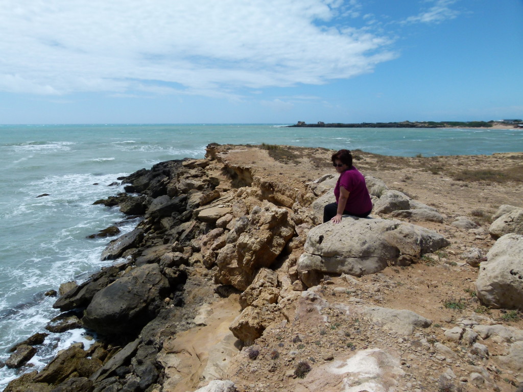 We went for a walk and theses are the rocks near to the campsite. It looks sunny but it was windy.