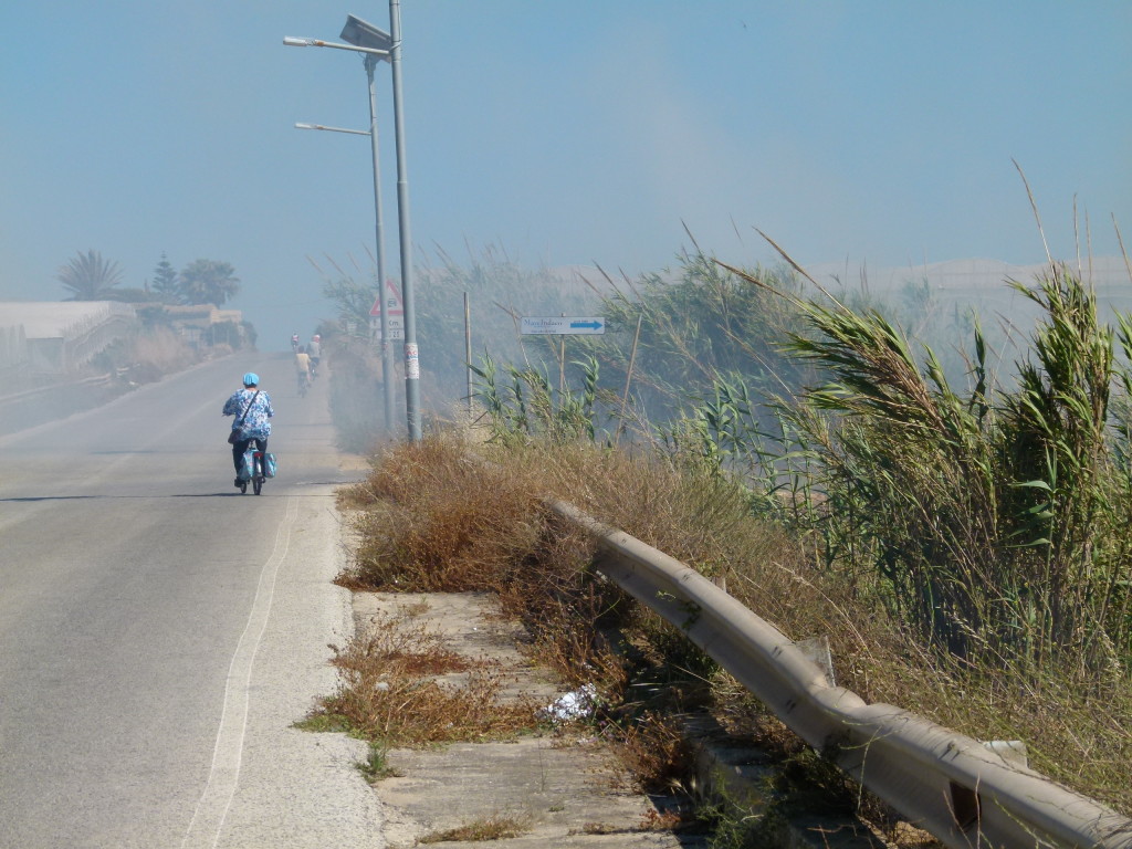 Up ahead you can see Jenny ,Clyde and Anna riding through the smoke of the grass fire.