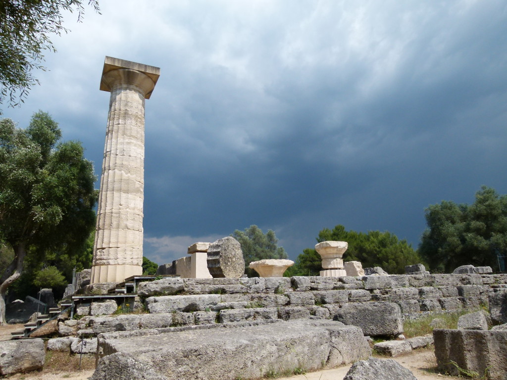 The skies looked threatening above the old temple of Zeus.