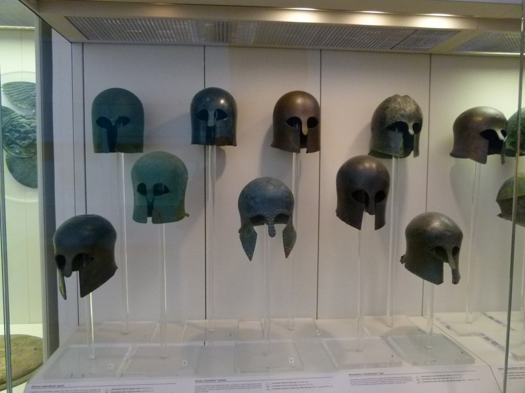 Masks that were discovered on the site in the museum. 