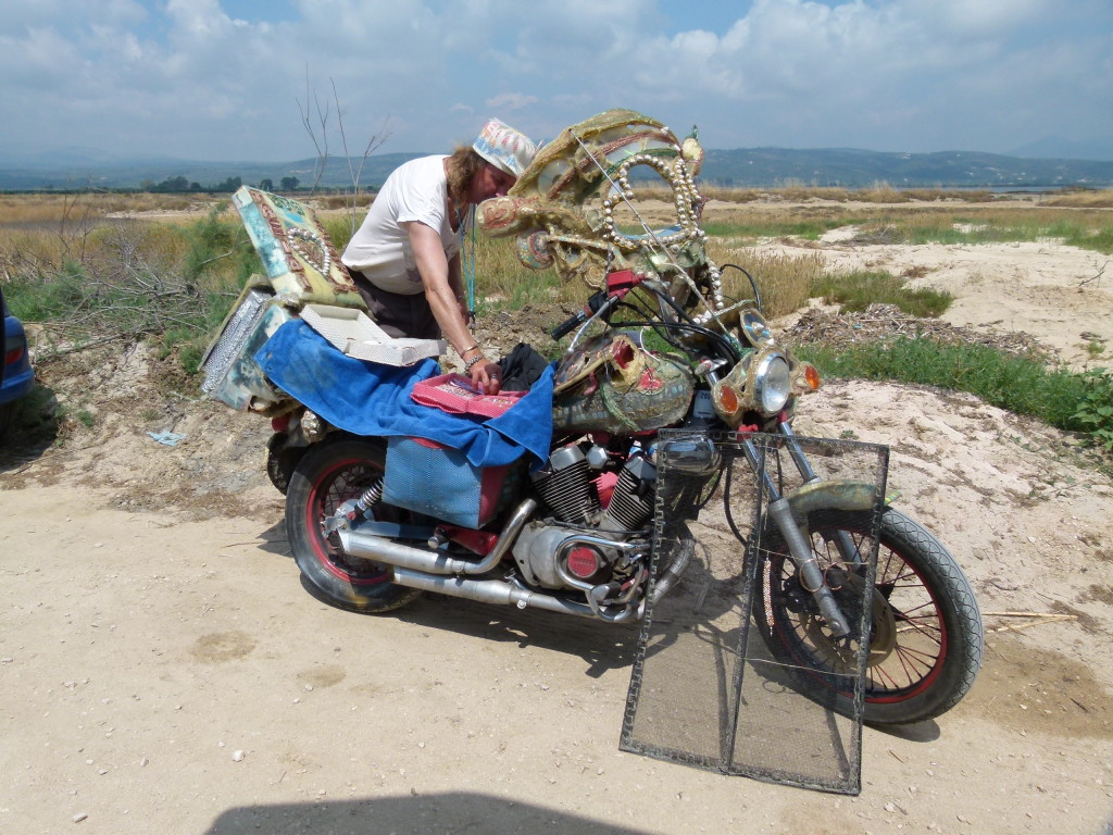 Strange sights you see as you drive along the beach.