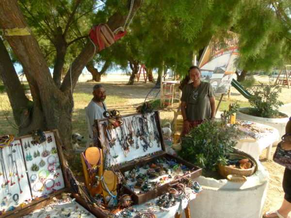 The couple who made our Jewelery on the bay in Methoni.