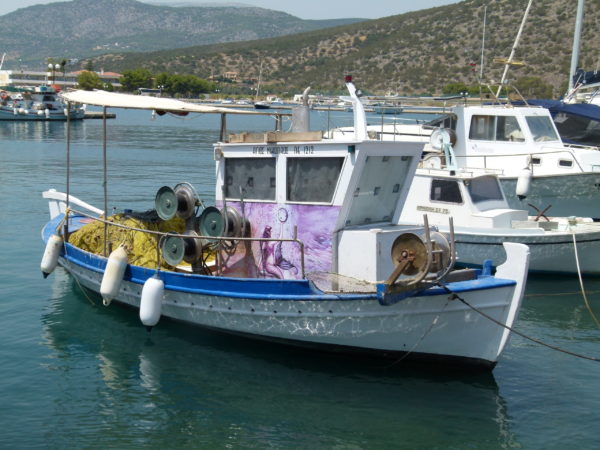 This boat had been pimped with a mural on the side.