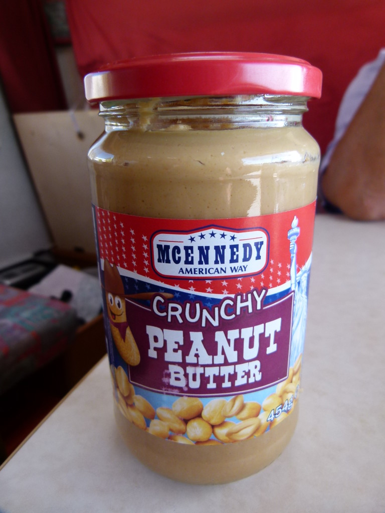 There are not many countries in Europe that have peanut butter and when they do have it it is very expensive. We found this at a LIdl supermarket for 2.55 euros. Bargain so we bought 2.