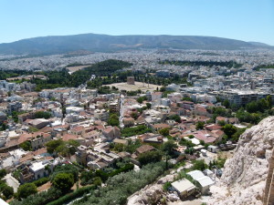 View of Athens from the top of the Acropolis.