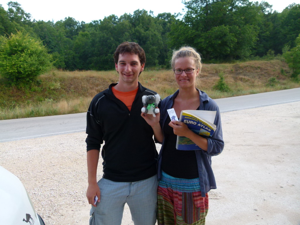 Stepan and Lenka our neighbors for the night. They gave us some information about the Czech republic and we gave them a Koala.