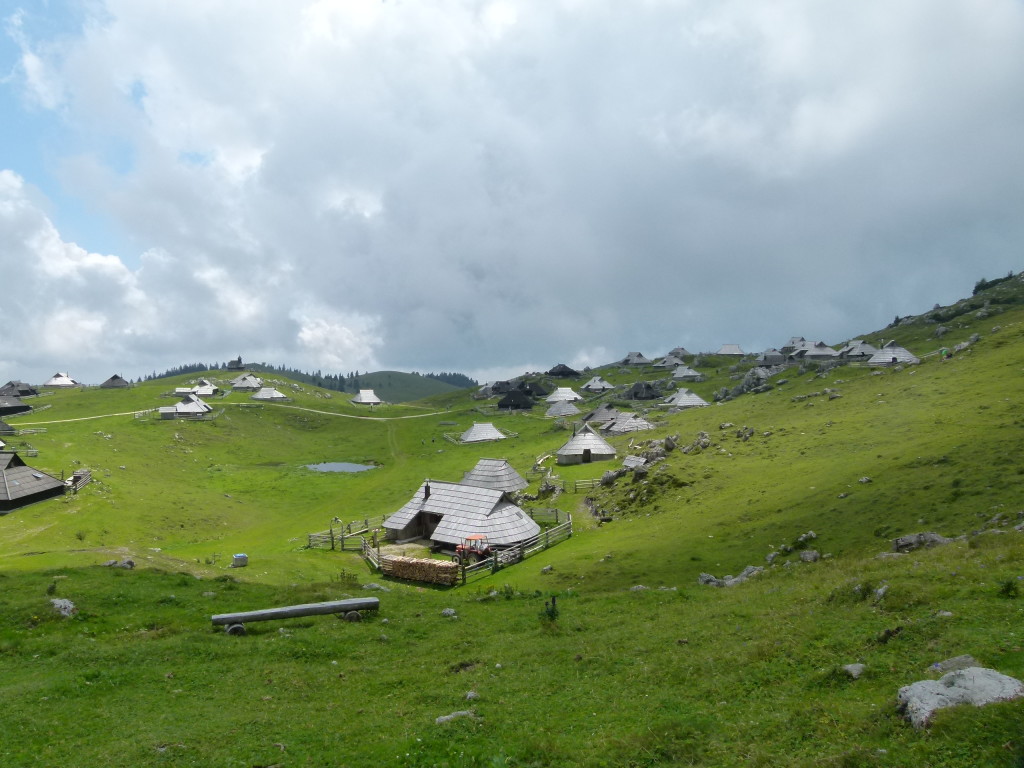 The mountain huts at Velika Planina.