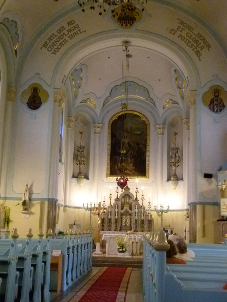 Inside the Blue Church.