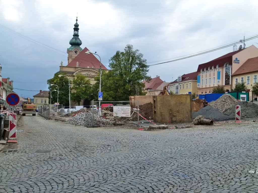 Uhersky Brod, centre of town. We have found a lot of towns are doing major upgrades. Will be nice when its finished.