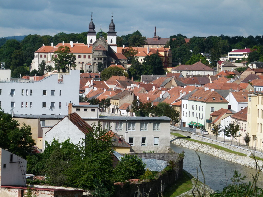 Trebic from a vantage point on the hill.