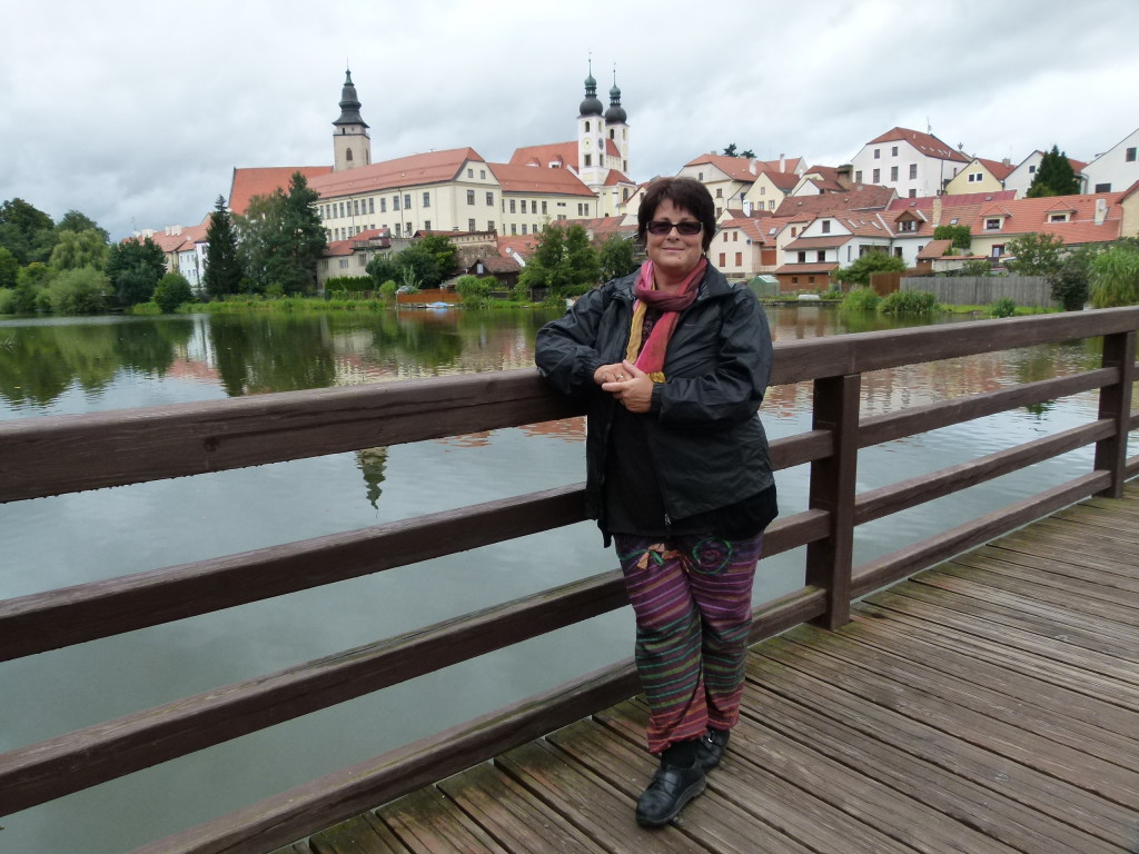 Jenny with a view of Telc