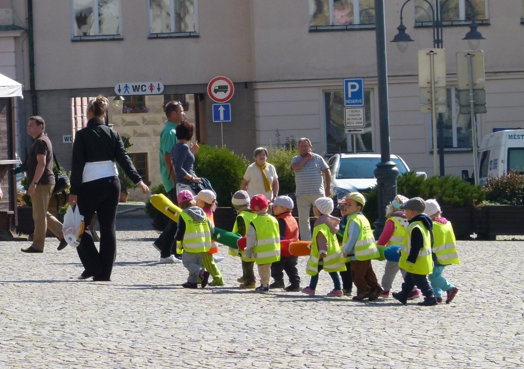 Oh so cute little kids taking a walk around Tabor.