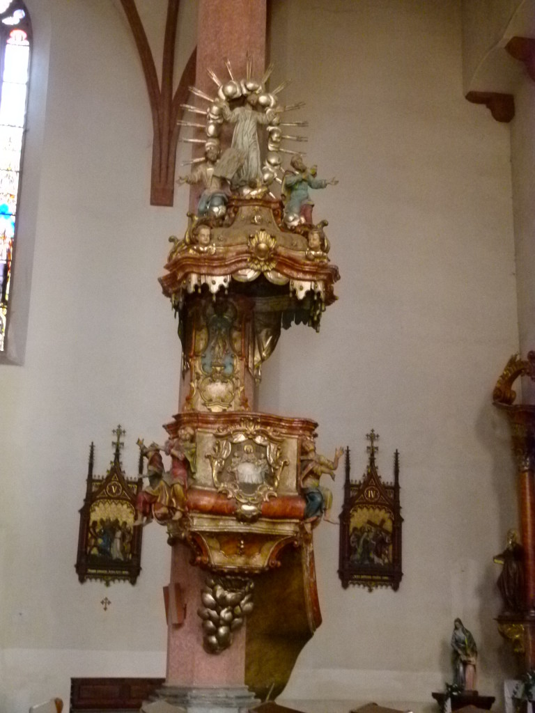 Inside the Tabor Church, very ornate