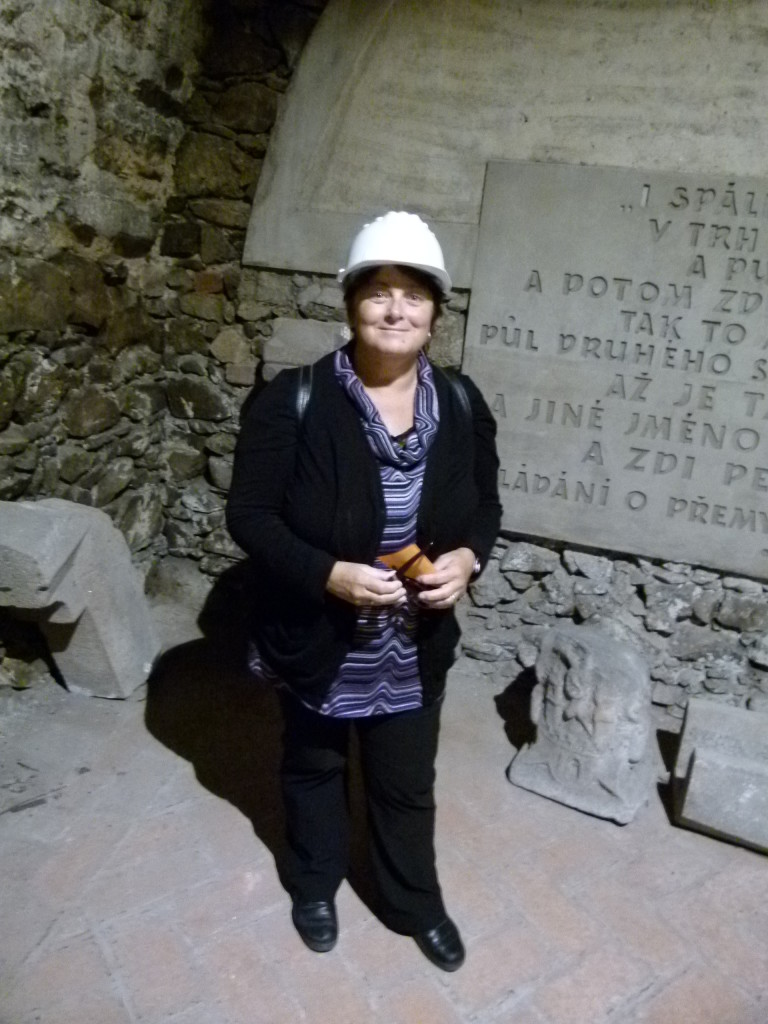 Jenny in the underground tunnels.