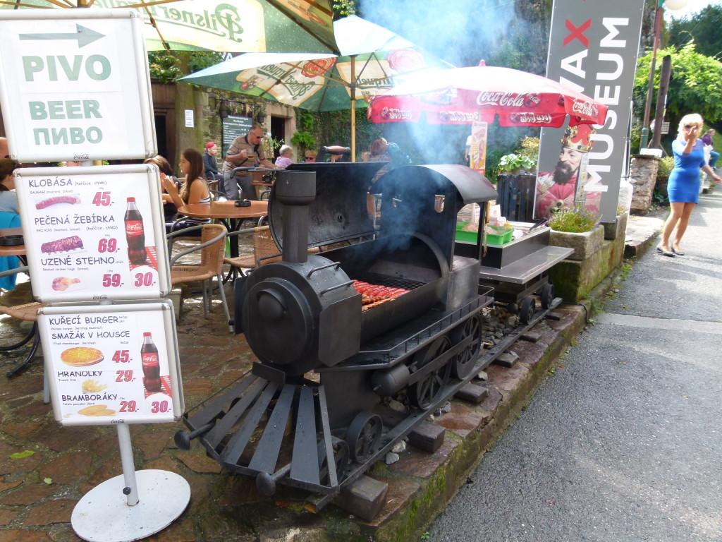 This was a train barbeque at one of the many eateries near the castle.