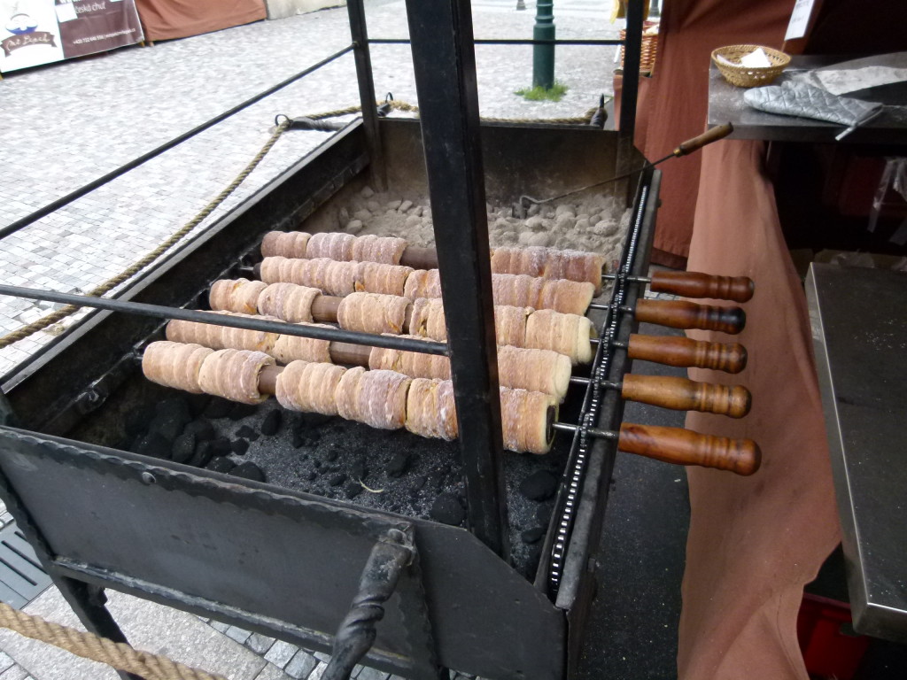 Trdelník (originally called Kürtőskalács) is a traditional Hungarian cake