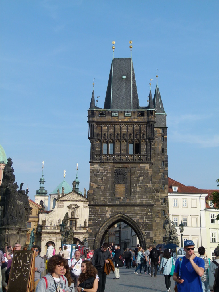 The Charles bridge, it is always busy with tourists and souvenir sellers