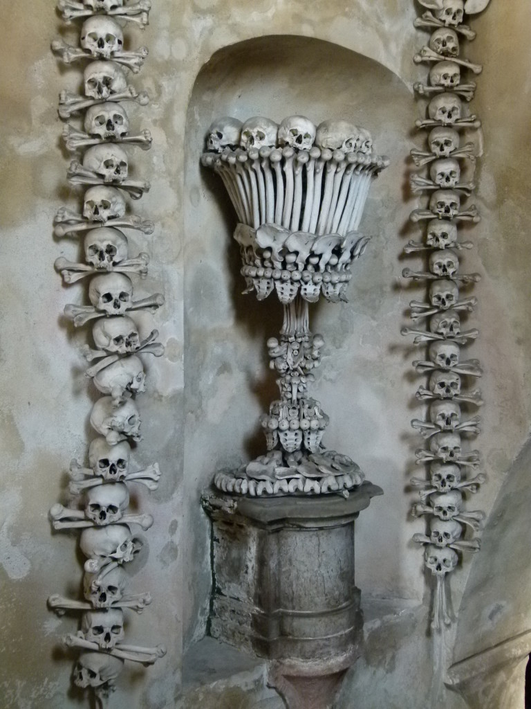 All the walls were decorated using human bones.