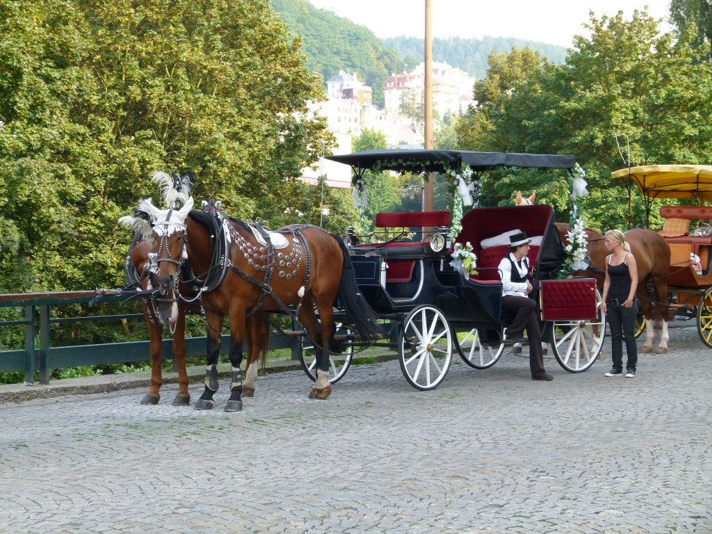 Karlovy Vary, many carriages beautifully decorated