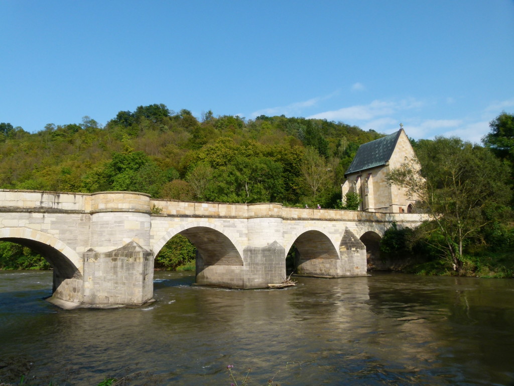 The Creuzburg bridge over the river Werra 