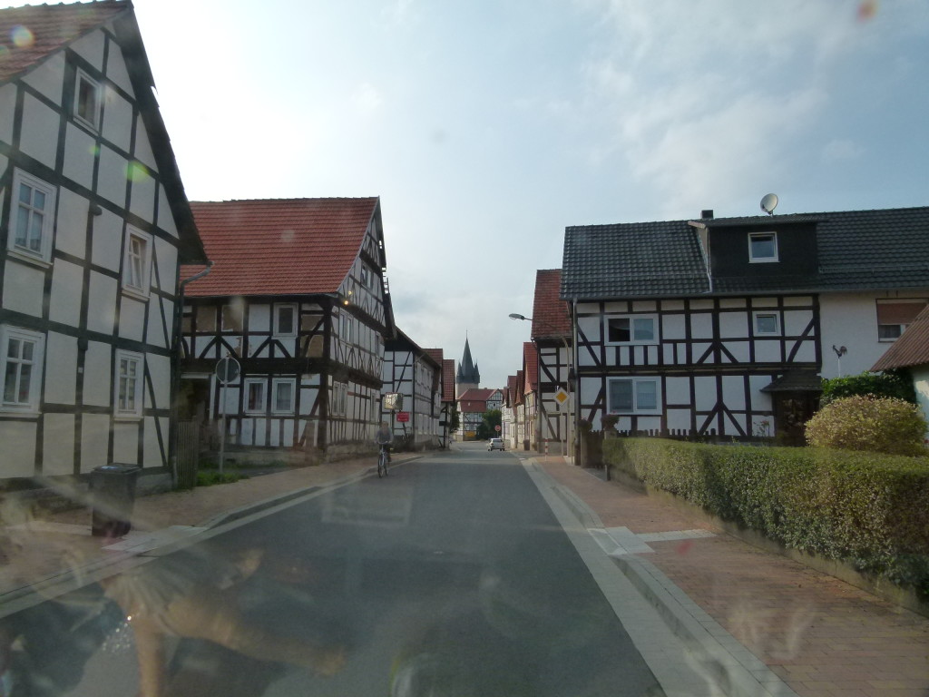 driving through one of the many villages in Germany