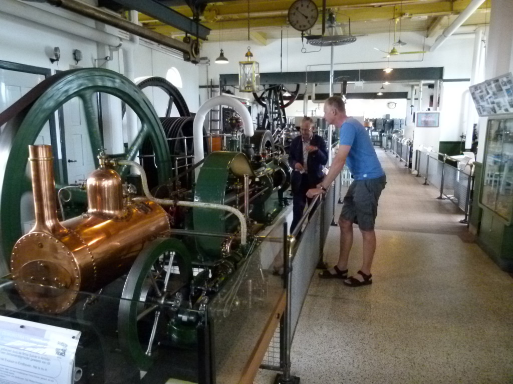 Renko and one of the staff discussing the workings of the engines. Renko is a mechanic by trade.