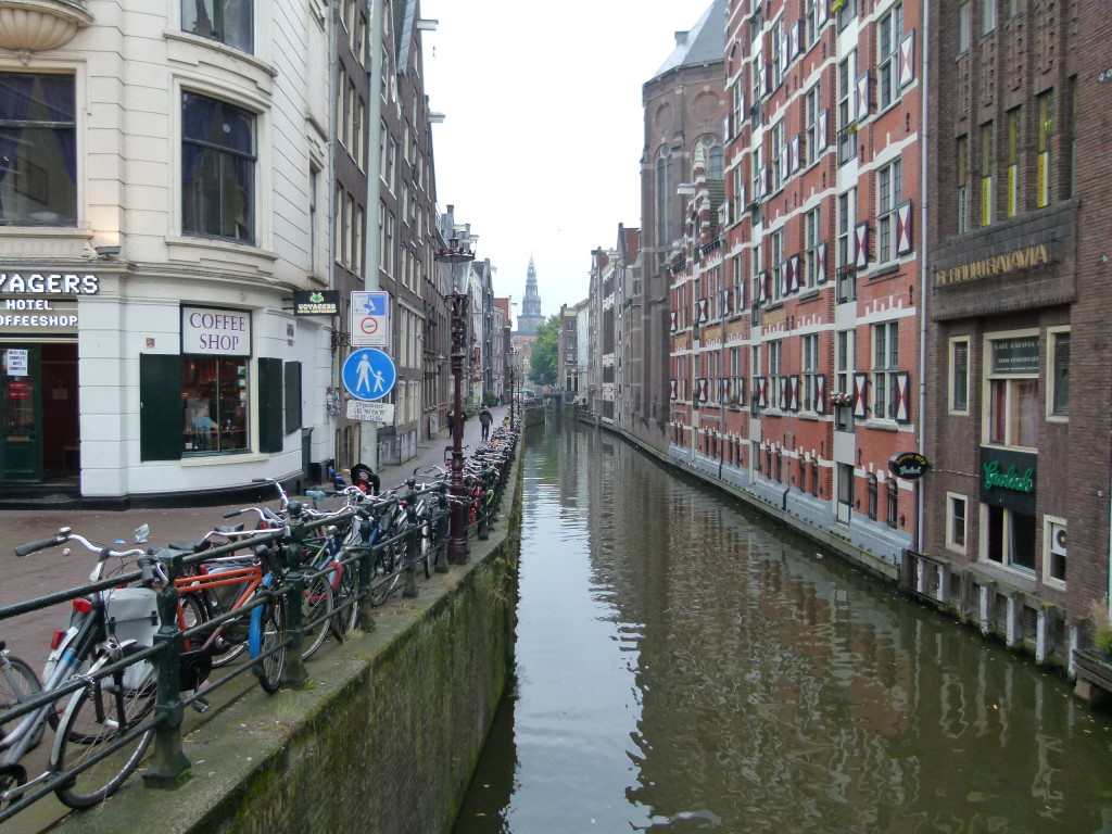 Amsterdam canal, one of the narrowest